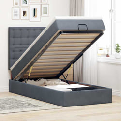 Vidaxl - Cadre De Lit Ottoman Avec Matelas Gris Foncé 80x200 Cm Velours