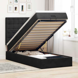 Vidaxl - Cadre De Lit Ottoman Avec Matelas Noir 90x200 Cm Velours