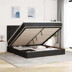 Vidaxl - Cadre De Lit Ottoman Avec Matelas Noir 160x200 Cm Velours
