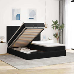 Vidaxl - Cadre De Lit Ottoman Avec Matelas Noir 160x200 Cm Velours
