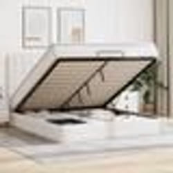 VidaXL Cadre de lit ottoman avec matelas blanc 160x200 cm similicuir 3313861