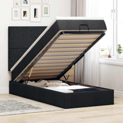 Cadre De Lit Ottoman Avec Matelas Noir 100x200cm Tissu Vidaxl