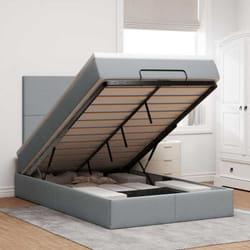 Vidaxl - Cadre De Lit Ottoman Et Matelas Gris Clair 120x200 Cm Tissu