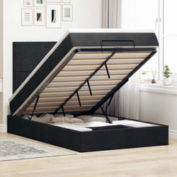 Vidaxl - Cadre De Lit Ottoman Avec Matelas Noir 120x200cm Tissu