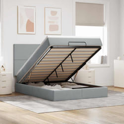 Vidaxl - Cadre De Lit Ottoman Et Matelas Gris Clair 140x200 Cm Tissu