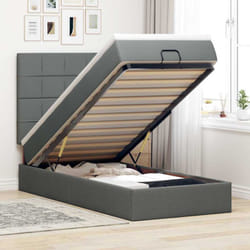 Vidaxl - Lit Ottoman Avec Matelas Et Led Gris Foncé 80x200cm Tissu