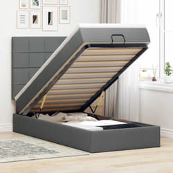 Vidaxl - Cadre De Lit Ottoman Avec Matelas Gris Foncé 100x200 Cm Tissu