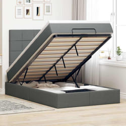Vidaxl - Cadre De Lit Ottoman Avec Matelas Gris Foncé 120x200cm Tissu