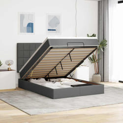 Vidaxl - Cadre De Lit Ottoman Avec Matelas Gris Foncé 140x190 Cm Tissu