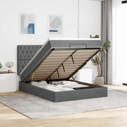 Vidaxl - Cadre De Lit Ottoman Avec Matelas Gris Foncé 140x190 Cm Tissu
