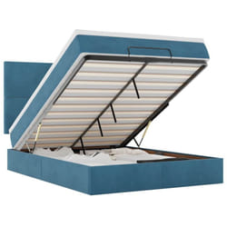 Vidaxl - Cadre De Lit Ottoman Avec Matelas Bleu Foncé 140x190 Cm Velours