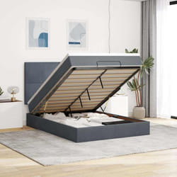 Vidaxl - Cadre De Lit Ottoman Avec Matelas Gris Foncé 140x200 Cm Velours
