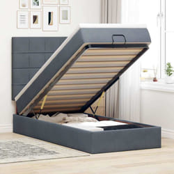 Vidaxl - Cadre De Lit Ottoman Et Matelas Gris Foncé 90x200 Cm Velours