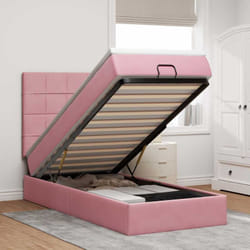 Vidaxl - Cadre De Lit Ottoman Avec Matelas Rose 90x200 Cm Velours