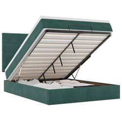 Cadre De Lit Ottoman Avec Matelas Vert Foncé 140x190 Cm Velours Vidaxl