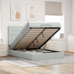 Vidaxl - Cadre De Lit Ottoman Avec Matelas Gris Clair 140x200 Cm Velours
