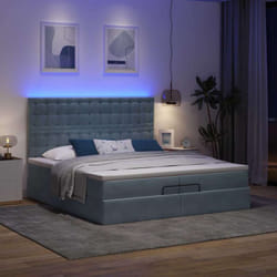 Vidaxl - Cadre de lit ottoman avec matelas gris foncé 200x200 cm velours