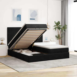 Vidaxl - Cadre De Lit Ottoman Avec Matelas Noir 160x200 Cm Velours