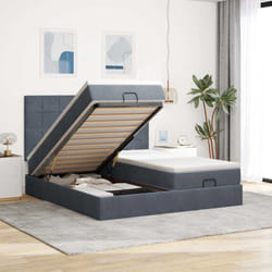 Vidaxl - Cadre De Lit Ottoman Avec Matelas Gris Foncé 160x200cm Velours