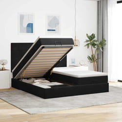 Vidaxl - Cadre De Lit Ottoman Avec Matelas Noir 160x200 Cm Velours