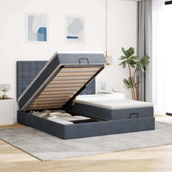 Vidaxl - Cadre De Lit Ottoman Avec Matelas Gris Foncé 180x200cm Velours