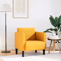 vidaXL Canapé-chaise accoudoirs jaune foncé 54 cm tissu velours côtelé canapé simple canapé confort fauteuil TV canapé 410052 ...