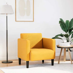 vidaXL Canapé-chaise accoudoirs jaune foncé 54 cm tissu velours côtelé canapé simple canapé confort fauteuil TV canapé 4100521