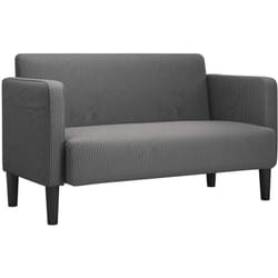Canapé causeuse gris foncé 109 cm tissu velours côtelé Vidaxl