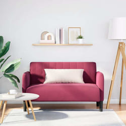 Vidaxl Canapé Causeuse Rouge Bordeaux 109 Cm Velours