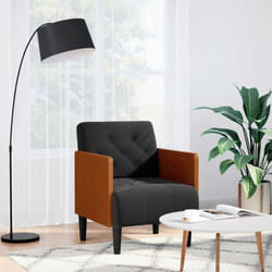 Vidaxl - Fauteuil avec accoudoirs noir 55 cm velours