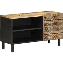 Vidaxl - Meuble tv noir 80x33,5x46 cm bois massif manguier brut