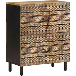 Buffet 60x33,5x75 cm bois de manguier brut massif Vidaxl