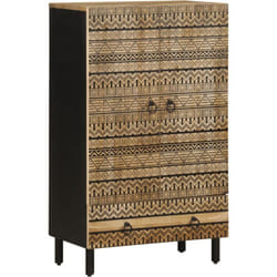 Buffet haut 60x33,5x110 cm bois de manguier brut massif Vidaxl