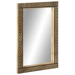 vidaXL Miroir de bain 50x70 cm bois de manguier massif et verre miroir miroir de coiffage miroir de courtoisie miroir 4018659