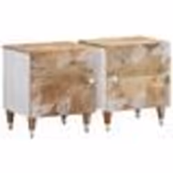 vidaXL Tables de chevet 2 pcs 40x33,5x46 cm Bois de manguier solide
