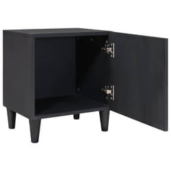 Cabinet De Chevet Avec Porte 2 Pcs Noir 40 X 33 X 46 Cm Vidaxl