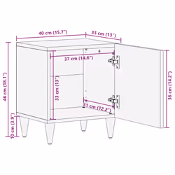 Cabinet De Chevet Avec Porte 2 Pcs Noir 40 X 33 X 46 Cm Vidaxl - Vue supplémentaire 2