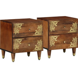 Vidaxl - Vasque de chevet 2 pcs 40x33,5x46 cm en bois de manguier