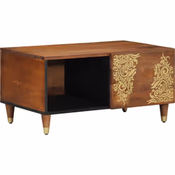 Cette table basse, faite avec soin en bois de mangue massif, apporte une ambiance rustique qui met en valeur n'importe quel s ...