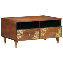 Table Basse Marron Miel 80 X 54 X 40 Cm Bois De Manguier Massif Vidaxl