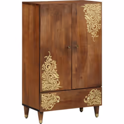 Ce haut de meuble est un super exemple de mobilier traditionnel, fait en bois massif de mangue. Il a un beau design floral et ...