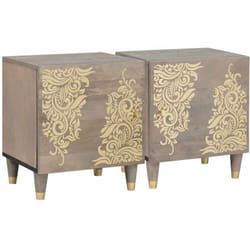 Cabinet de chevet 2 pcs Gris 40 x 33 x 46 cm vidaXL