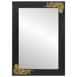 Miroir De Salle De Bain Noir Et Argent 70 X 50 X 2,5 Cm Vidaxl