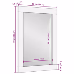 Miroir De Salle De Bain Noir Et Argent 70 X 50 X 2,5 Cm Vidaxl - Vue supplémentaire 2