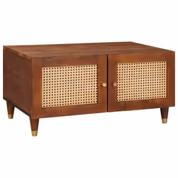 Cette table basse moderne en bois de mangue donne un coup de frais à n'importe quel endroit, alliant rangement pratique et de ...