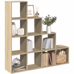 L'étagère séparatrice de pièce à 4 niveaux comprend dix compartiments cubiques, parfaits pour organiser votre espace avec sty ...