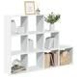 vidaXL Étagère séparatrice de pièce à 3 niveaux blanc 1375x29x1035cm étagère étagère à livres étagère de rangement 857976