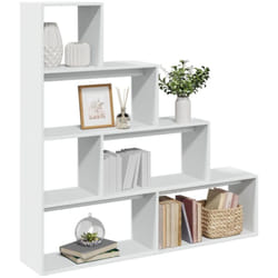vidaXL Étagère séparatrice de pièce à 4 niveaux blanc 143,5x29x143,5cm