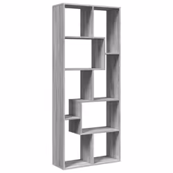 VidaXL 858080, Gris, Chêne, 8 étagères, Bois, Bois, 100 kg, 10 kg