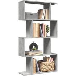 vidaXL Étagère séparatrice de pièce à 4 niveaux gris béton 70x24x129cm